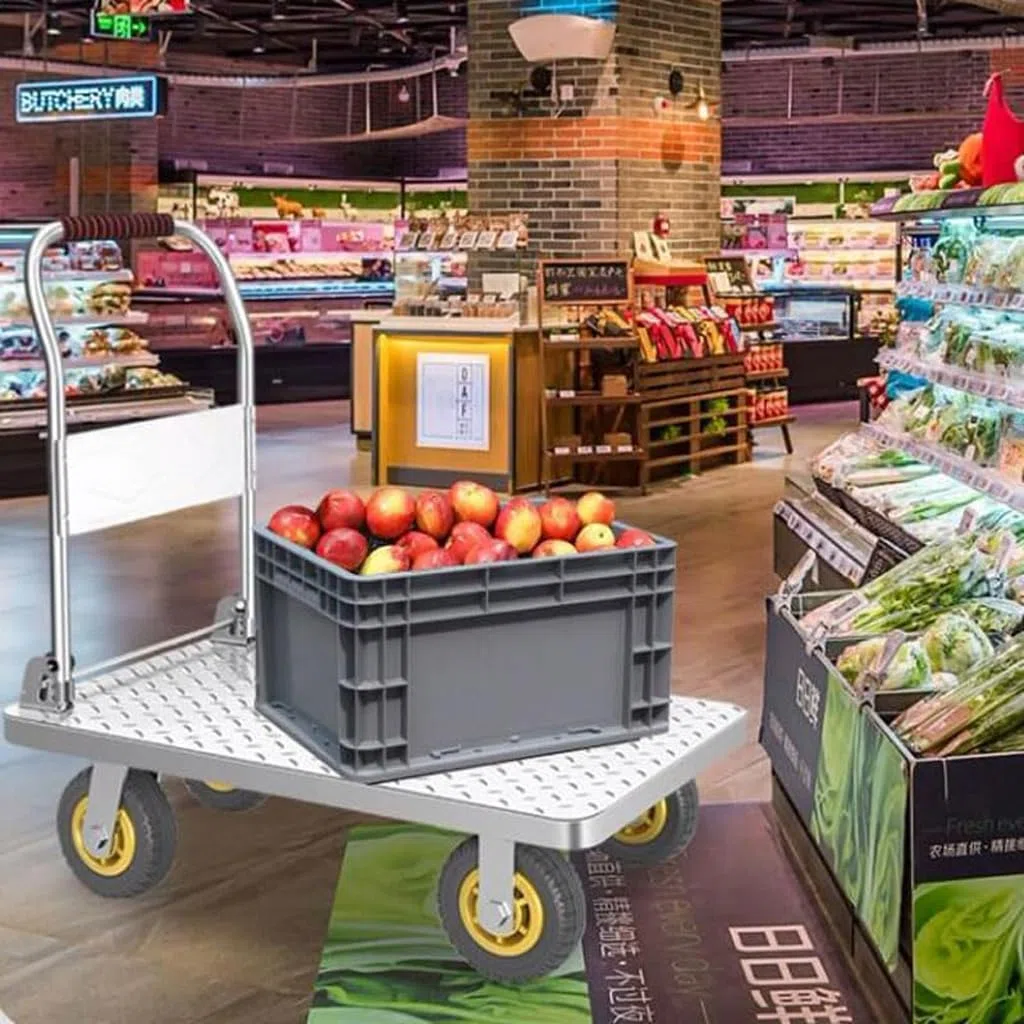 Carro de mudanza Coolpleasant con Ruedas, Resistente, Plataforma Plana rodante para un fácil Transporte, carretillas manuales de Plataforma Industrial Pesada, camión de mudanzas para Garaje