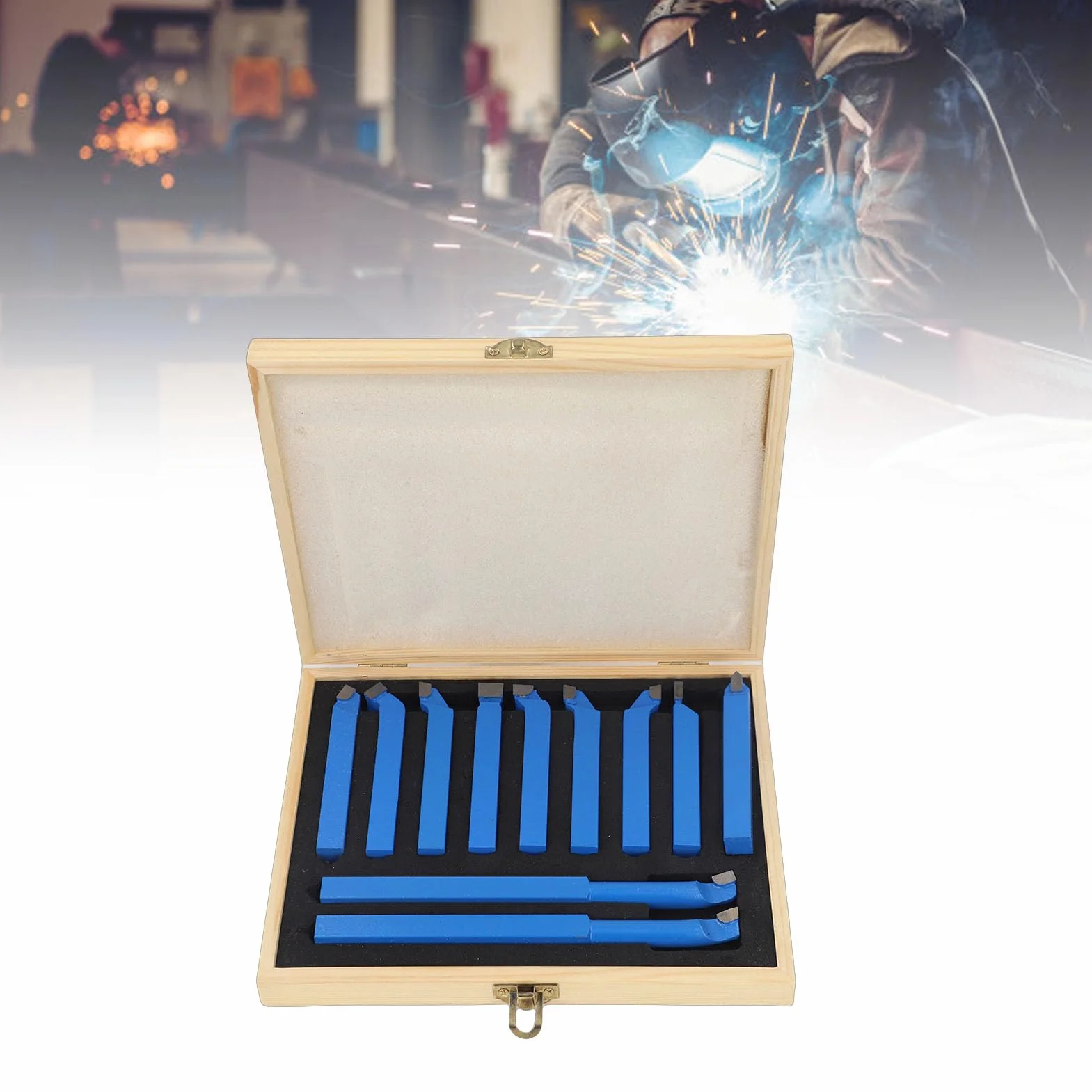 GOTOTOP 11Pcs Herramienta de Torneado 12 * 12mm Conjunto de Herramientas de Torneado de Corte de Soldadura y Fresado