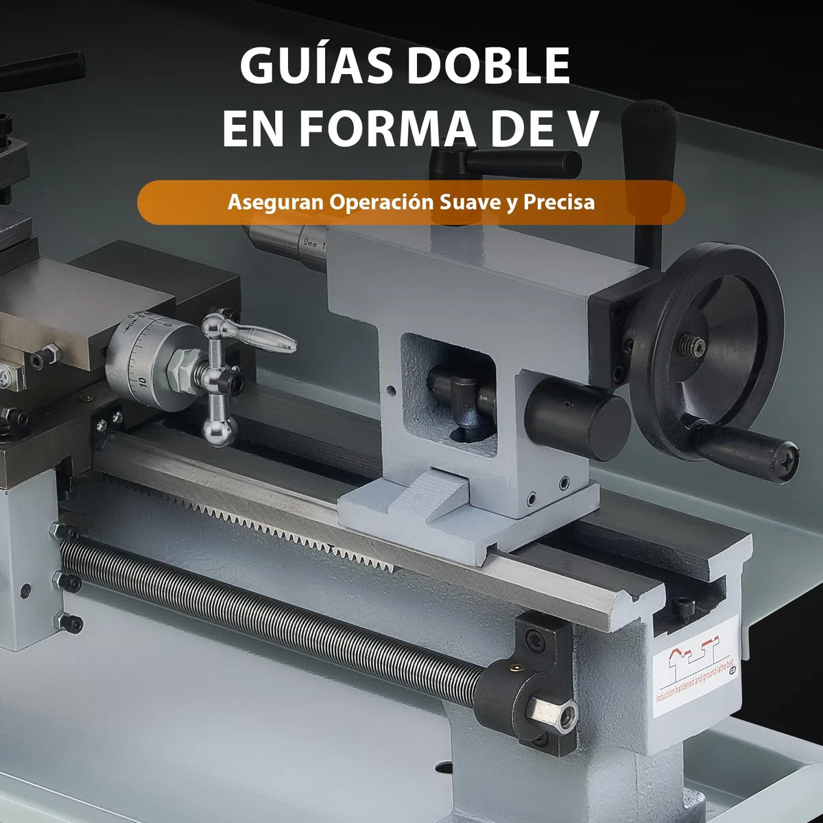 CREWORKS Torno de Metal 180X350MM 550W con Mandril de 3 Mordazas Torno para Metal de Sobremesa con Velocidad 2500 rpm Torno de Metal para Torneado de Metales