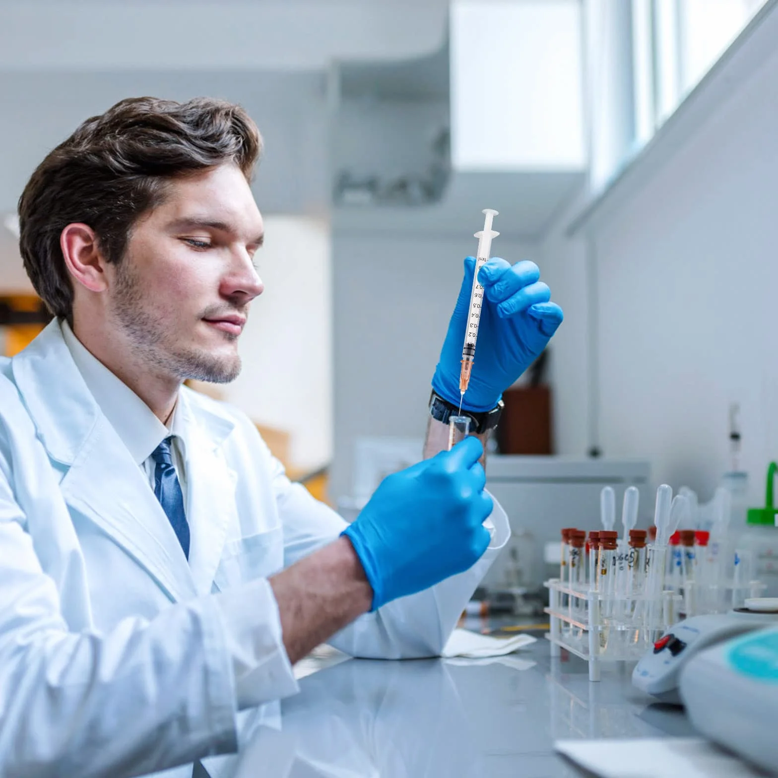 100 piezas jeringas de 1 ml, jeringas plásticas, jeringas de dosificación pequeñas, jeringas líquidas para experimento científico, distribución, medición de líquidos, embalaje con sellado