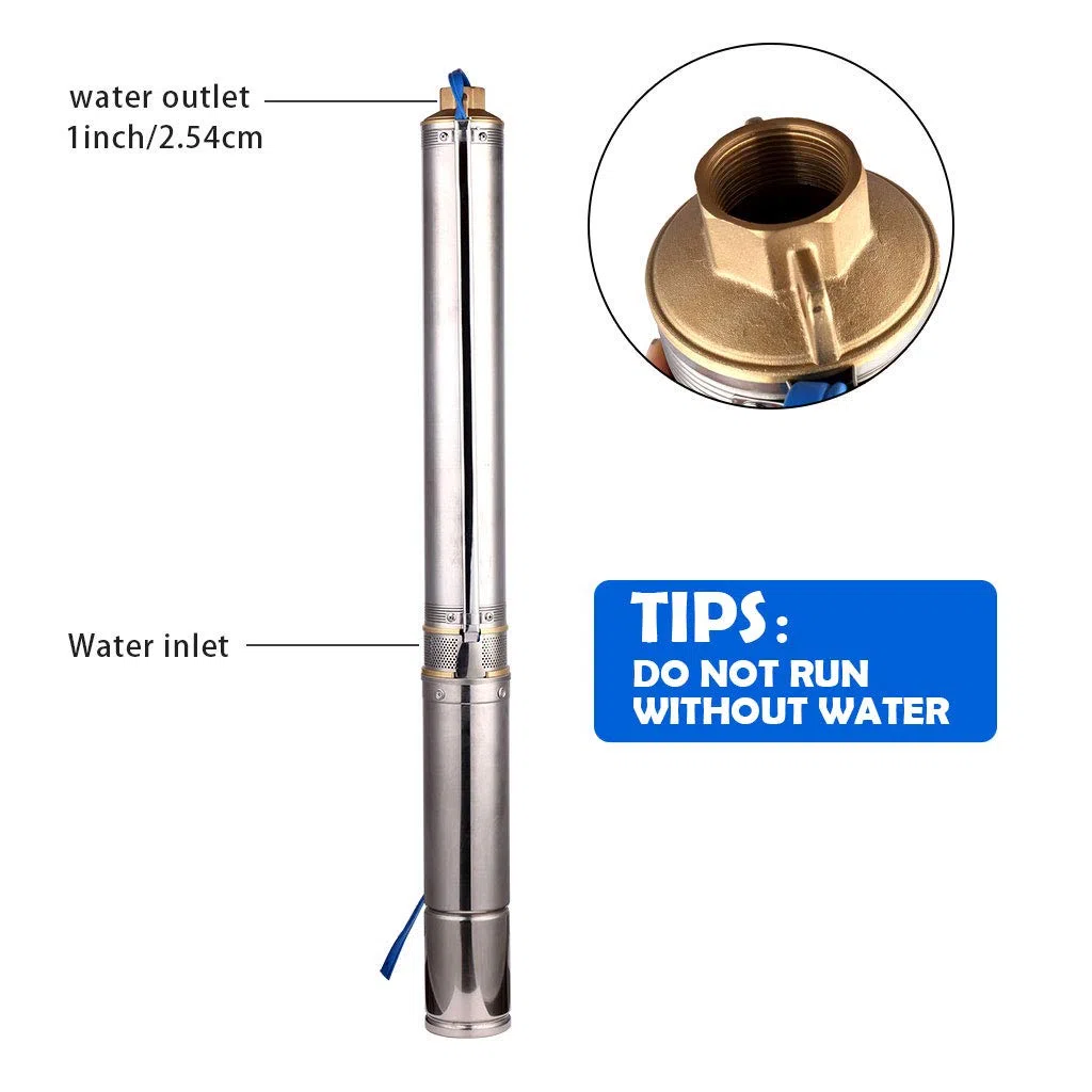 bomba sumergible para pozos profundos de acero inoxidable 3 pulgadas, 550W, 3300 L/H para jardín o uso doméstico bomba de agua para pozos