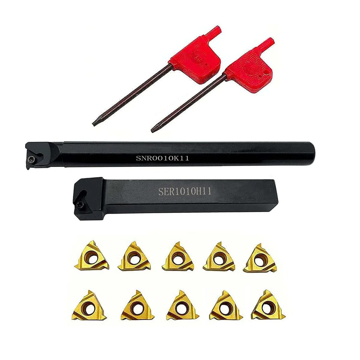 SER1010H11 SNR0010K11 Juego soportes herramientas roscado insertos 11ER A60 11IR A60 vástago 10 mm kit corte rosca interno externo torno CNC