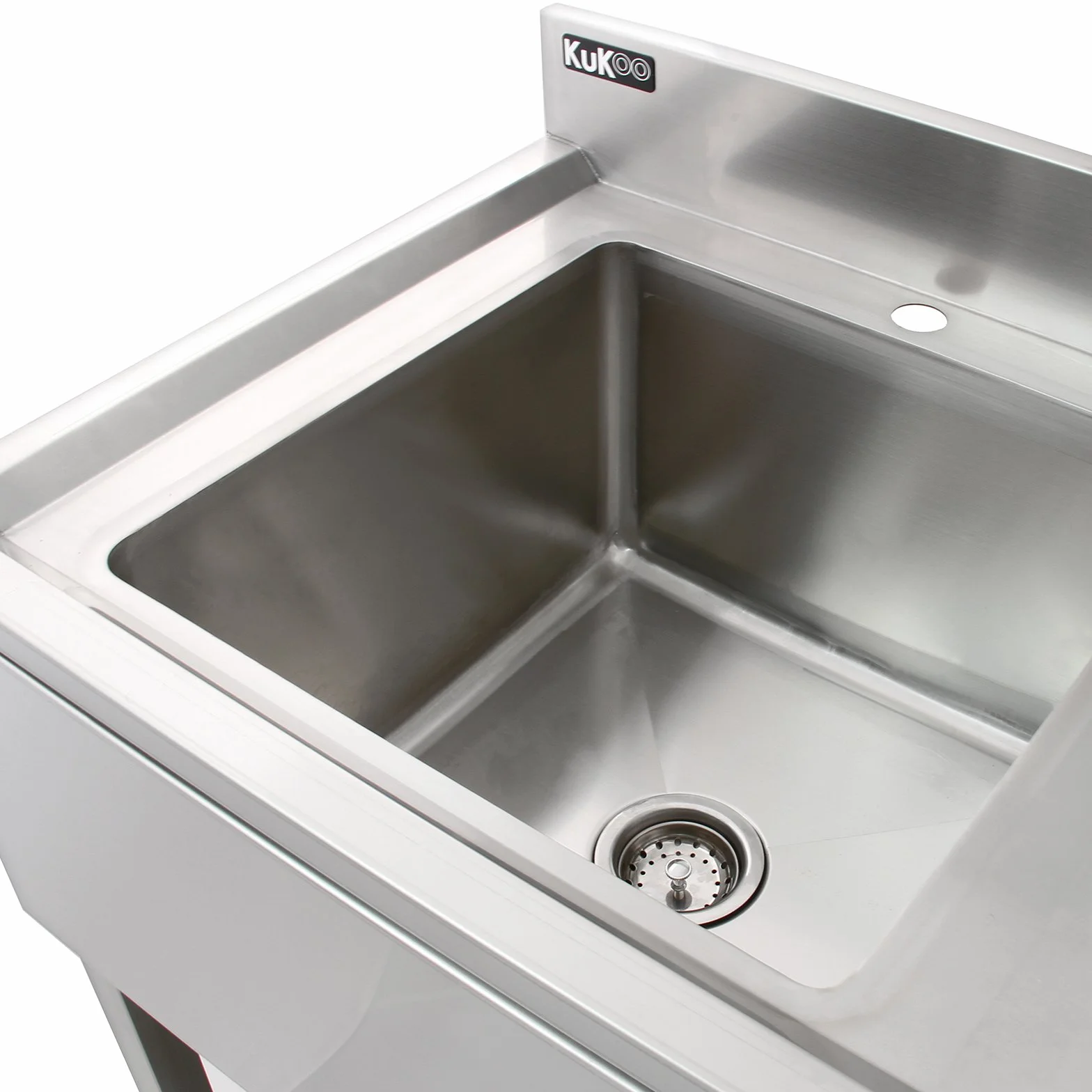 Fregadero de Cocina Acero Inoxidable 1 Seno Izquierda + Escurridor Derecha 120x60x90cm 2 Coladores Desagüe