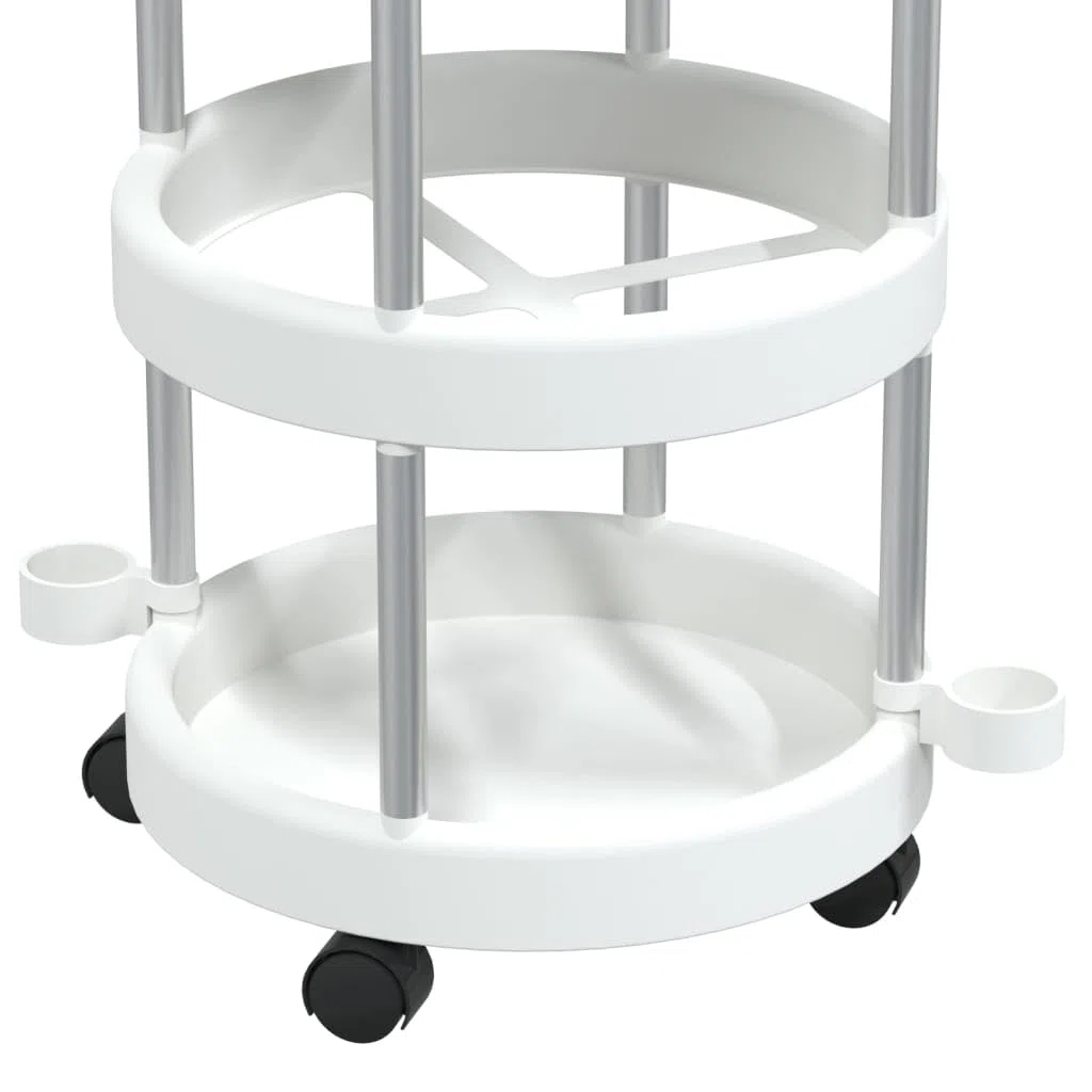 vidaXL Carrito de Limpieza con Cesto de Almacenaje Soportes Accesorios Ruedas Organizar Utensilios Escobas Fregonas en Casa Cocina Aluminio