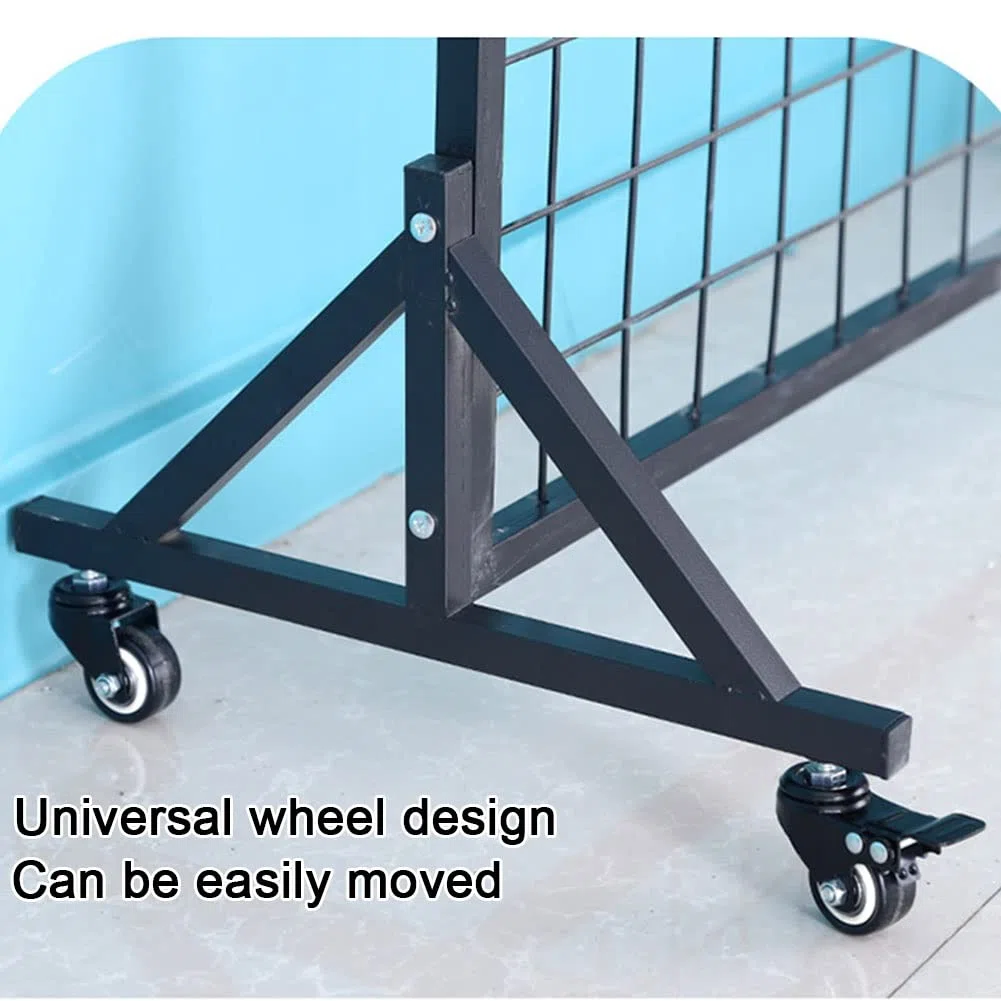Panel De Rejilla, Muro De Rejilla De Pie, Panel De Exhibición De Malla con Rueda, Estante De Exhibición del Panel De Rejilla De Alambre para Venta Al por Menor Y Artesanía (Color : White, Ta