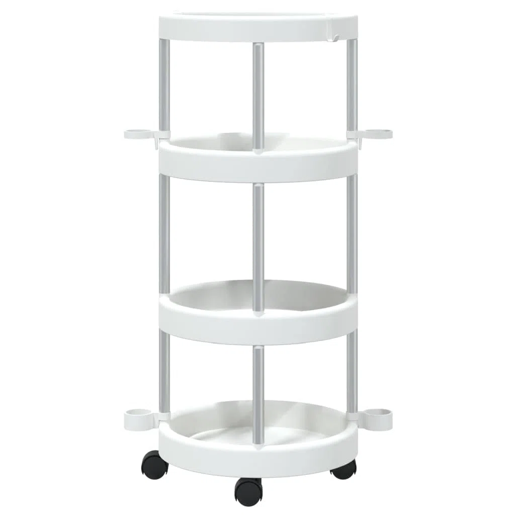 vidaXL Carrito de Limpieza con Cesto de Almacenaje Soportes Accesorios Ruedas Organizar Utensilios Escobas Fregonas en Casa Cocina Aluminio