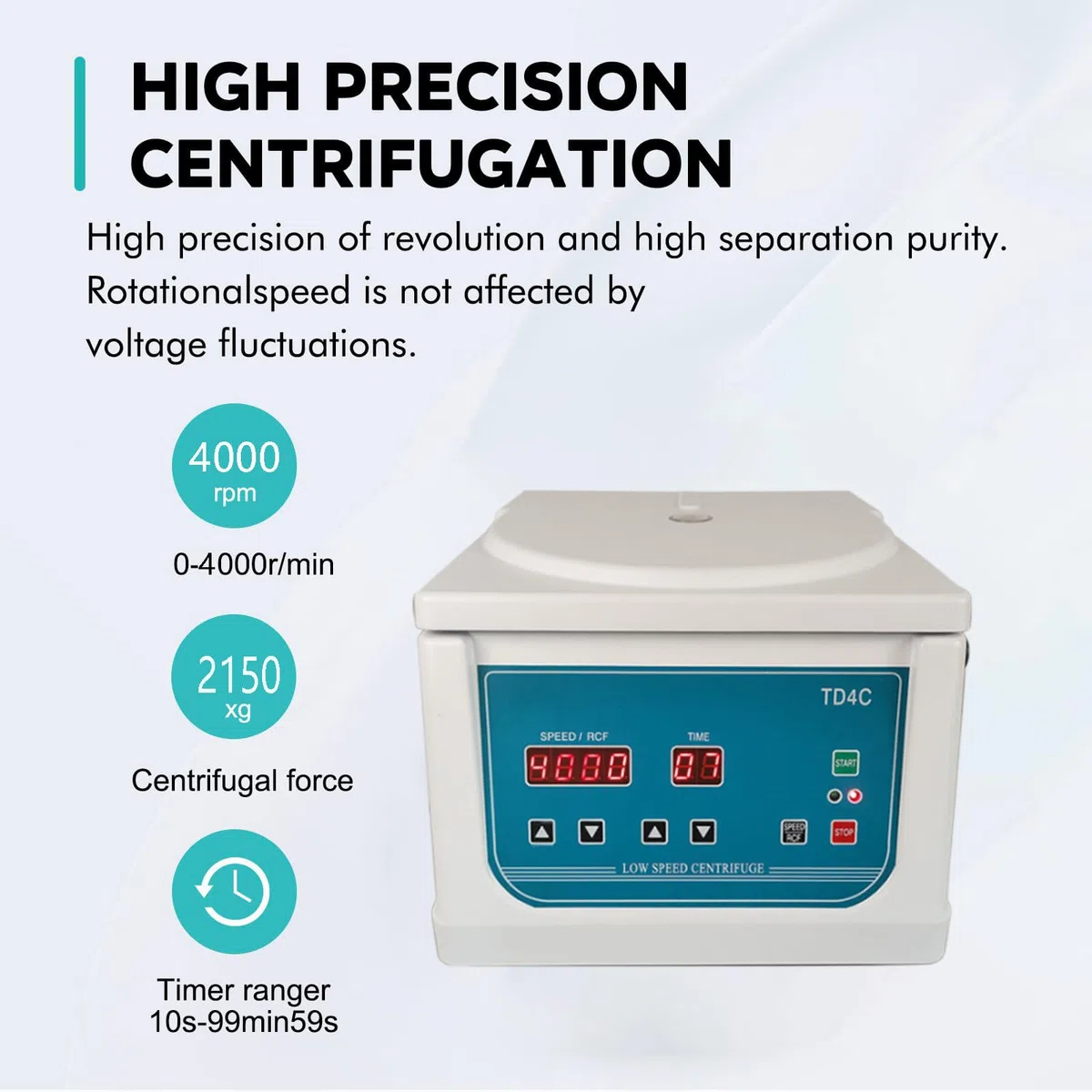 Mini centrífuga científica 4000 RPM, centrífuga de Belleza/Laboratorio, centrífuga de Mesa Digital, centrífuga de Mesa de Laboratorio para práctica médica Sangre/suero/Plasma/Grasa
