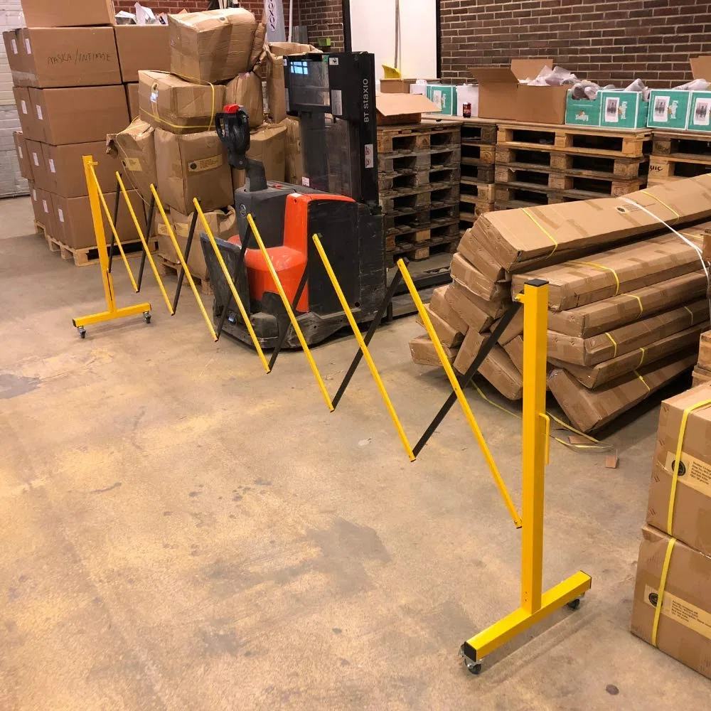 Valla de seguridad de 3,6 m, para exteriores, flexible, móvil, expandible, con ruedas, para escuelas, fábricas de hospitales, color negro y amarillo