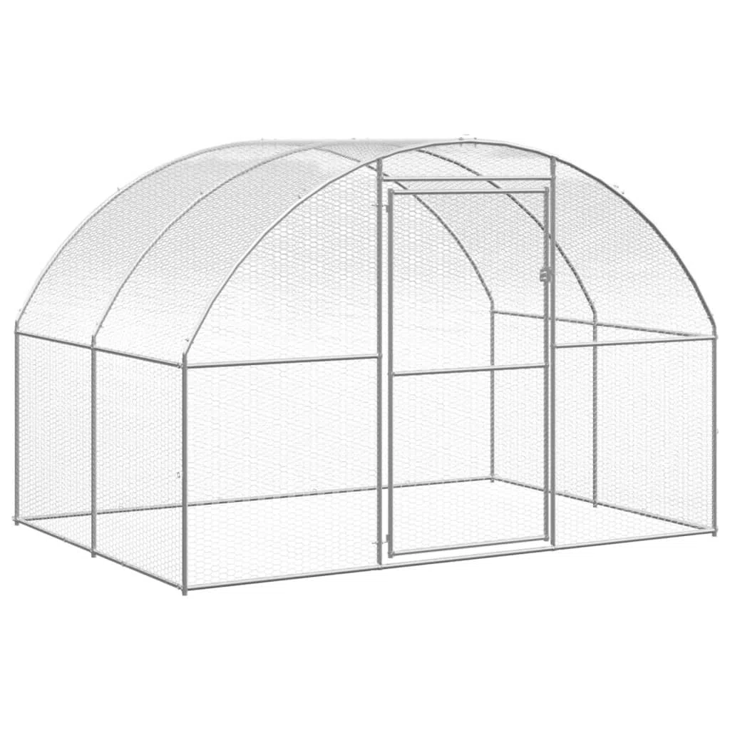 vidaXL Gallinero de Exterior de Acero Galvanizado 3x2x2m Jaula Pollos Gallinas