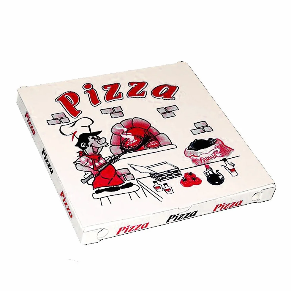 100 X Caja Box Pizza CM 33 X 33 Hecho EN Caja ECOLÓGICA para Ideal Comida para Llevar Pizza Y ALIMENTACIÓN