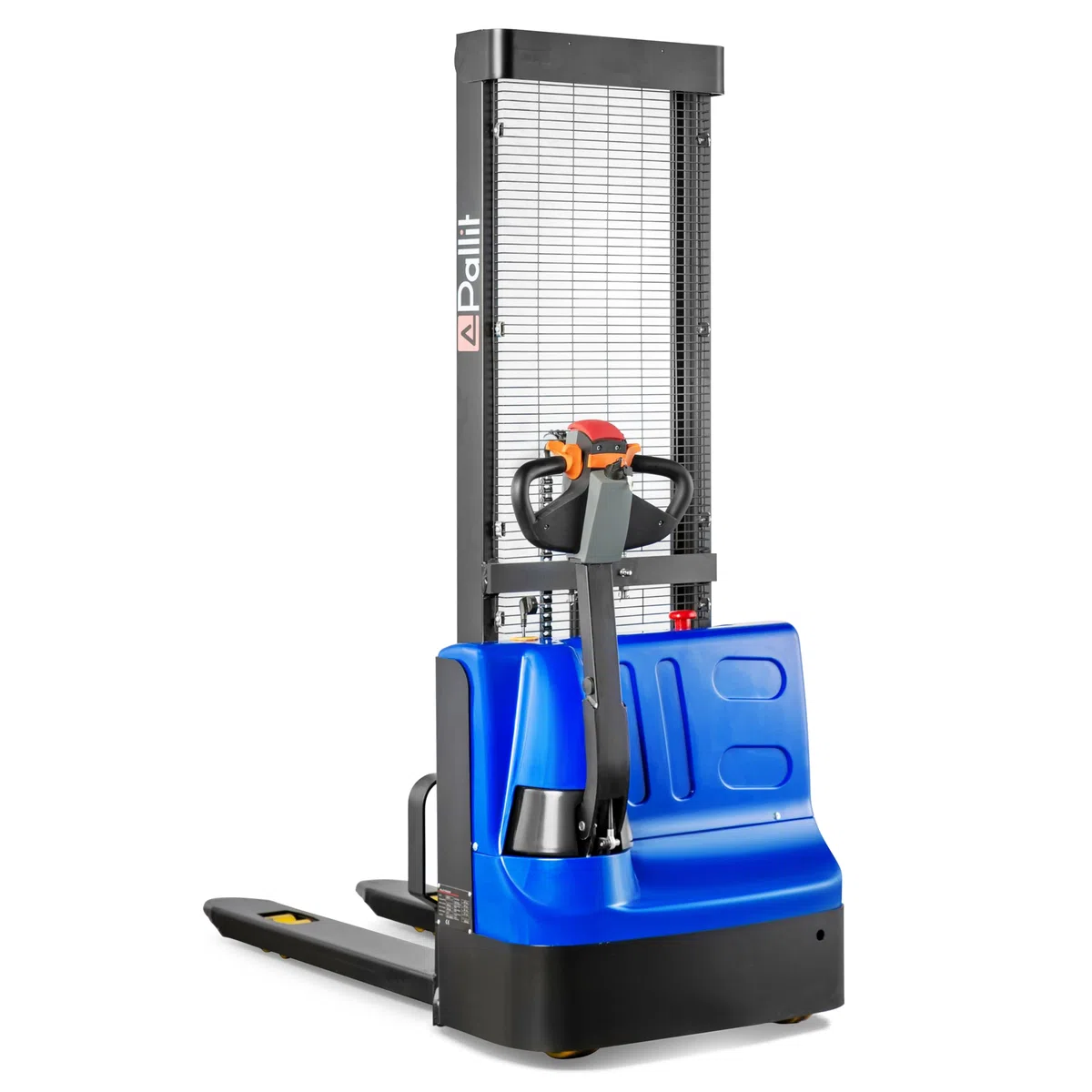 Transpaleta eléctrica Pallit BUDGET-XS | 1600 mm altura de elevación | 1200 kg capacidad de carga | incl. 2 baterías de plomo-gel | apilador eléctrico
