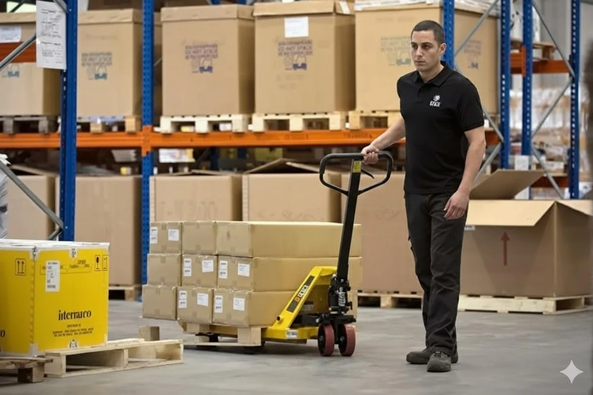 Benza Transpaleta BZ251150 Horquilla Larga, (Carga 2500 kilos, Horquillas Altura 75 – 190 mm, Estructura en Acero)