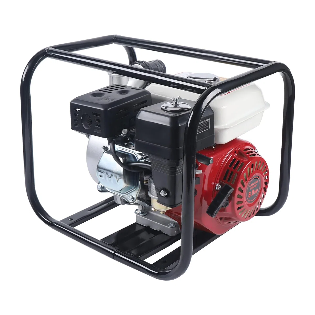 Bomba de agua de gasolina de 4 tiempos, 6,5 CV, 210 cc, bomba de agua sucia con 36 m³/h (60.000 l/h) y altura de extracción de 28 m, conexión de 2 pulgadas, profundidad de aspiración de 7 m para