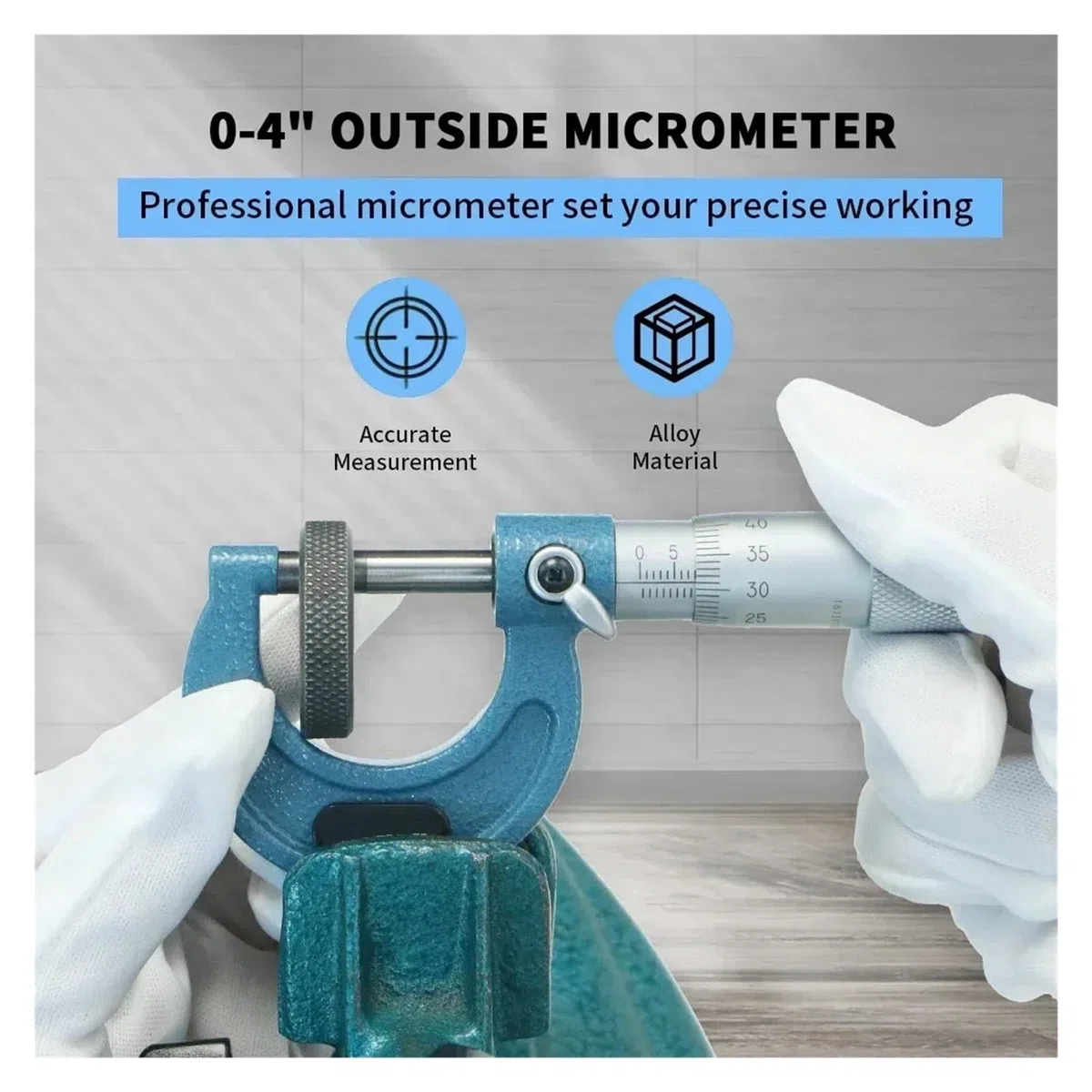 Juego de micrómetros exteriores de 0 a 25 mm, 25 a 50 mm, 50 a 75 mm, 75 a 100 mm, calibre micrométrico de 0,01 mm, herramientas de medición micrométrica