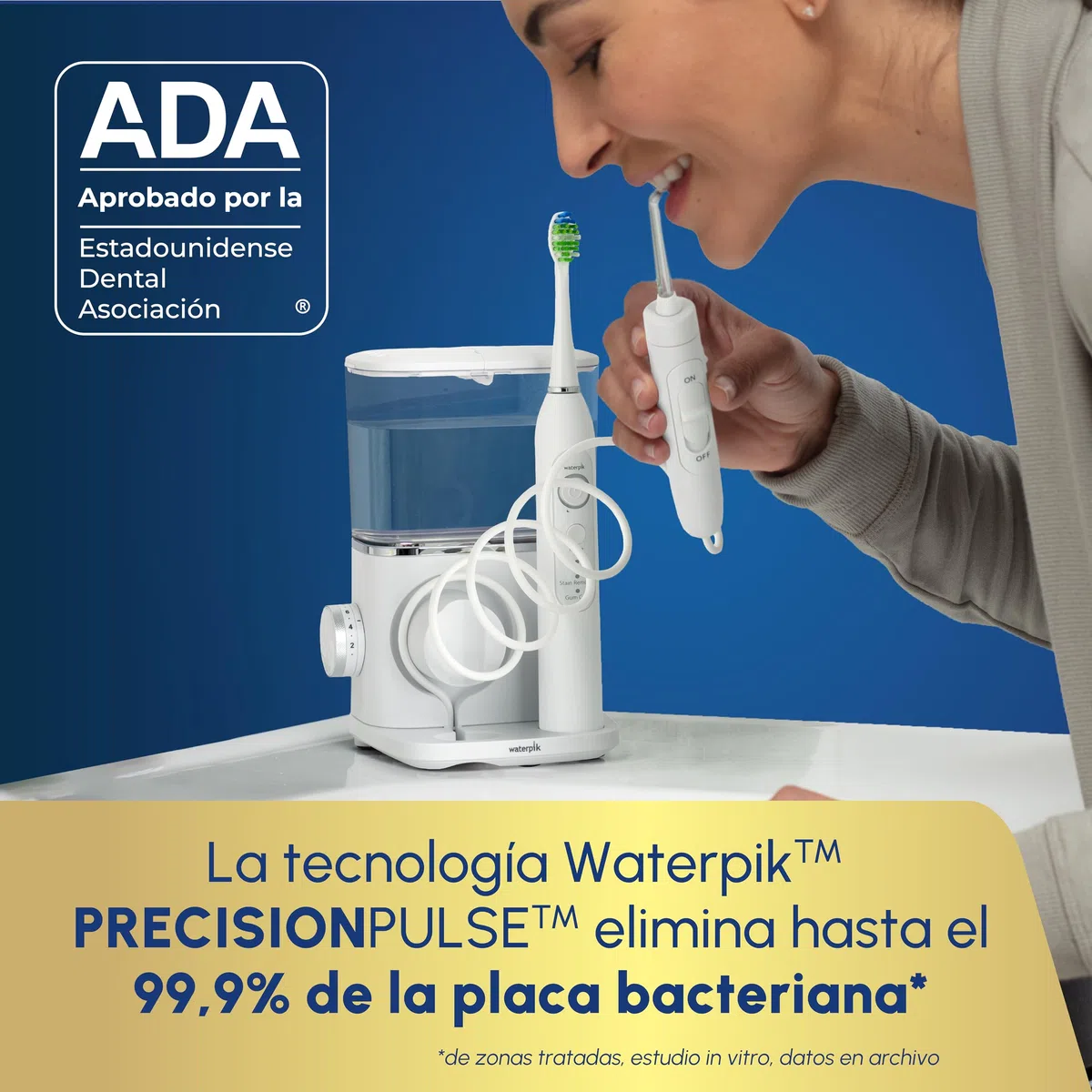 Waterpik Sensonic Complete Care CC-04 Cepillo de dientes eléctrico recargable hilo dental blanco
