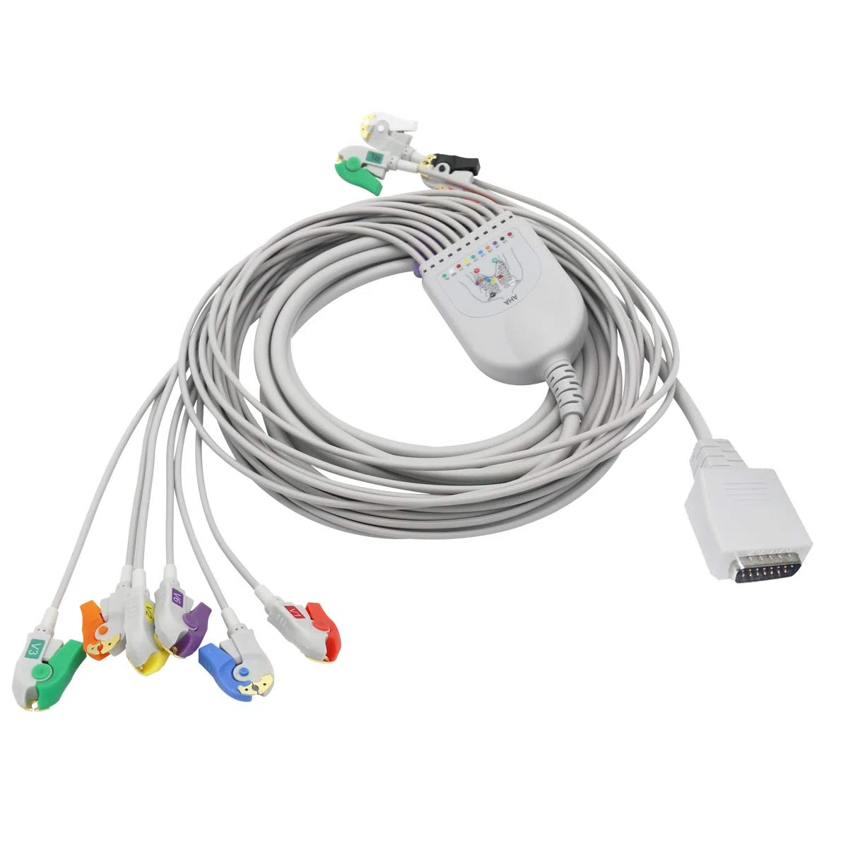 Cable Nihon Kohden EKG compatible con 10 cables de 15 pines IEC Smart ECG Pin/conector de grabador
