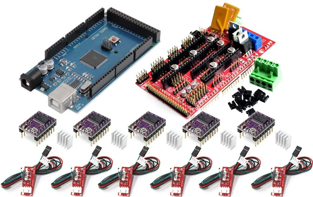 Kit de Impresora 3D para Arduino Mega 2560 Junta de Desarrollo R3 + RAMPAS 1.4 Controller + 5 unids DRV8825 Motor Paso A Paso módulo + 6pcs Endstop