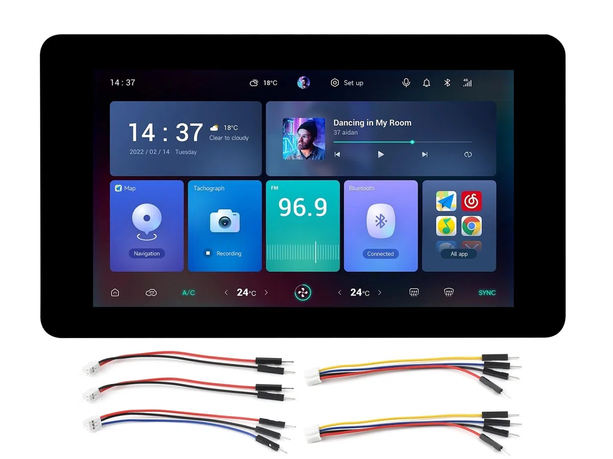 Waveshare ESP32-S3 7inch Capacitive Touch Display Development Board,ESP32 with 800×480 Resolution 65k RGB 7 Inch LCD Screen,5-Point Touch,Supports WiFi & Bluetooth