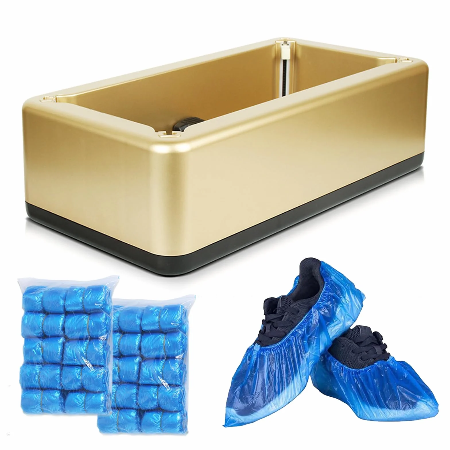 Dispensador Automático de Cubiertas de Zapatos, Dispensador Portátil de Cubiertas de Zapatos con 200 Plástico Desechables y Cubiertas de Zapatos para Casa, Oficina, Fábrica y Laboratorio
