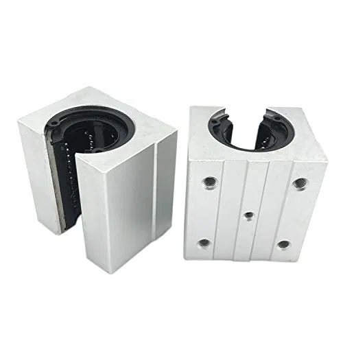 Unidad Deslizante de Rodamiento de Bolas Lineal SBR25UU, DiáMetro de Orificio de 25 Mm Riel de GuíA de Rodamiento de Luz Lineal Soporte de Aluminio CilíNdrico