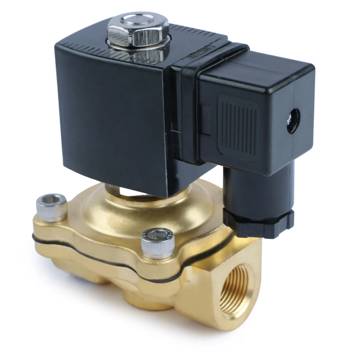 U.S. Solid Electroválvula latón G 3/8 pulgada 24 V CA normalmente cerrada NC 10 bar, válvula eléctrica para agua, aire, diésel, queroseno, gasolina