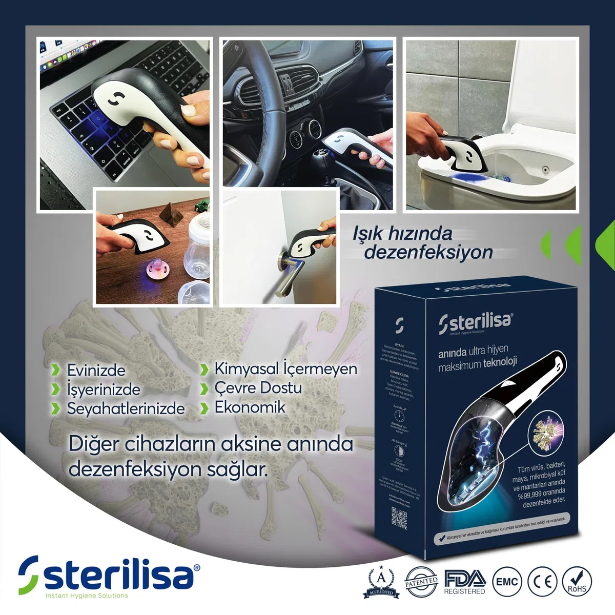 Dispositivo de limpieza por impacto Sterilisa Mini-Portátil