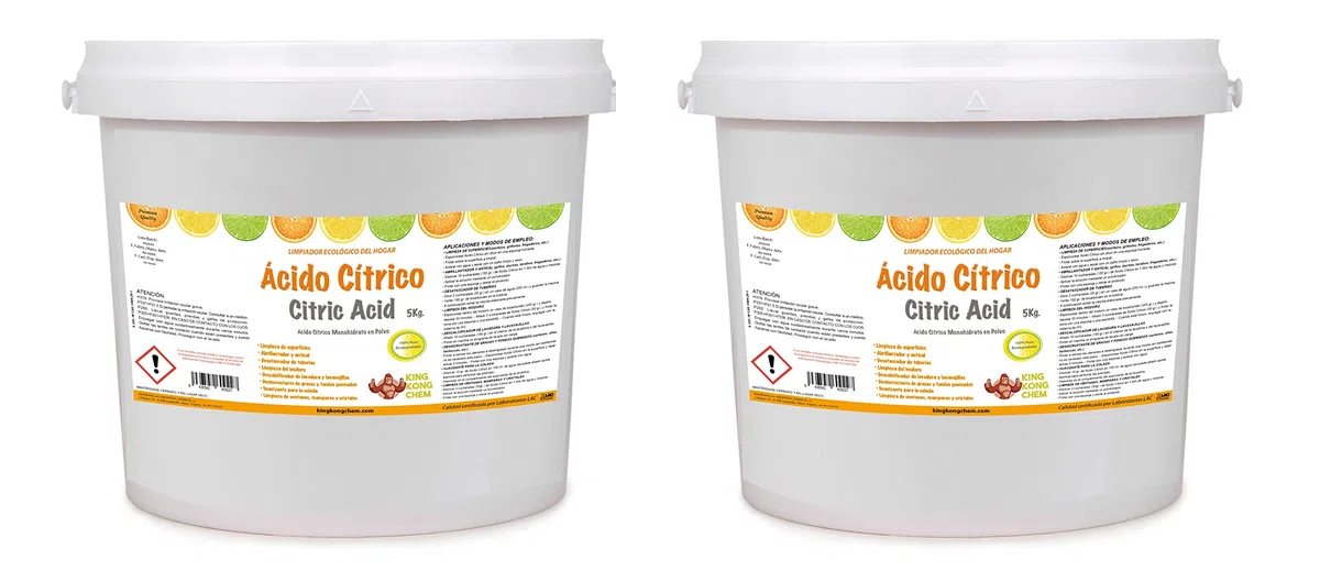 PACK 2 UDS - ÁCIDO CÍTRICO EN POLVO 10 KG (2x5 KG)– Limpiador del Hogar - 100% Puro y Biodegradable - Para Cocinas, Baños y Hogar en general