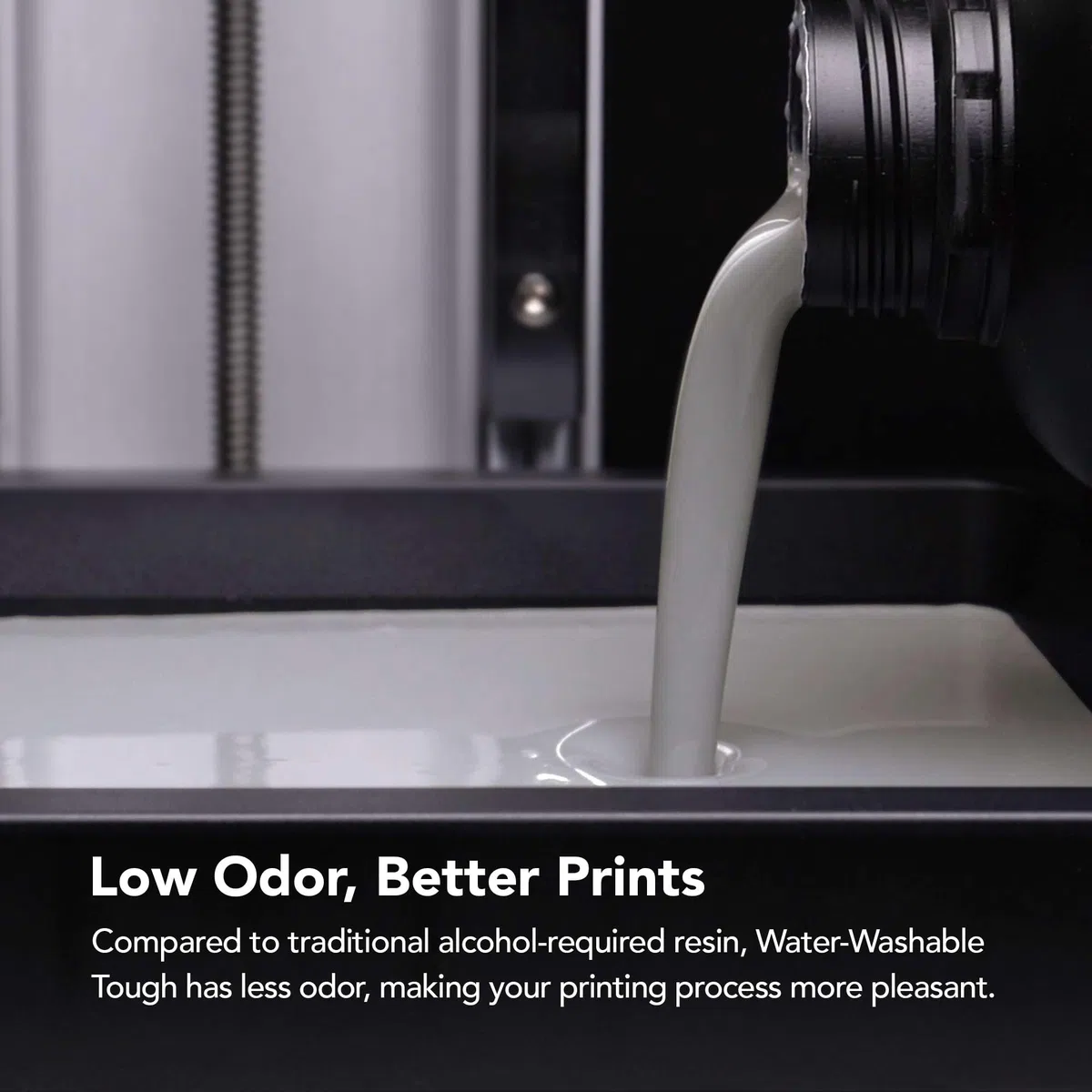 Phrozen Water-Washable Tough | Resina Lavable en Agua para Impresoras 3D | Resina Fotopolímero UV 405nm para Impresoras LCD | Bajo Olor, Curado Rápido | Gris (1kg)