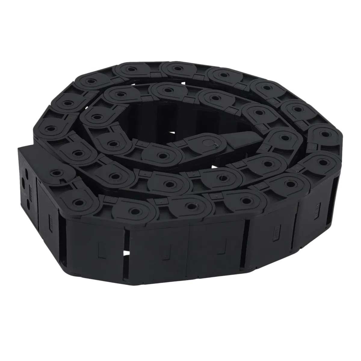 6 Piezas 18mm x 37mm Negro Flexible Cadena de Arrastre de Cable Semicerrada 1M 39.4 Pulgada