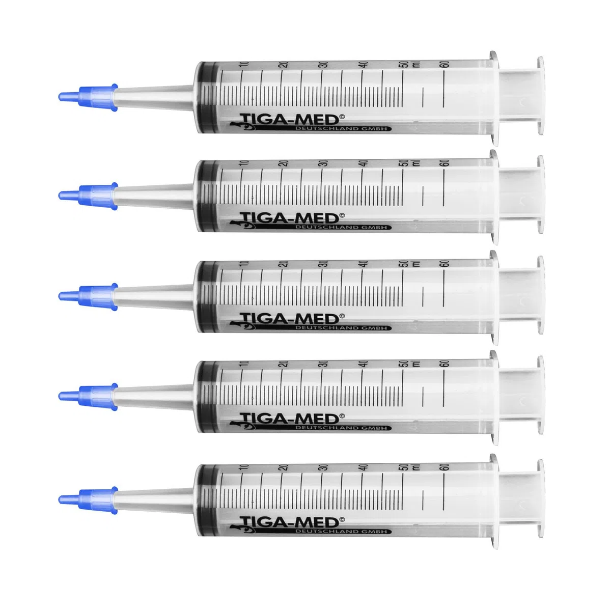 TIGA-MED Jeringas de ampollas, 50 unidades, 50 ml/60 ml, estériles, con adaptador Luer, jeringas desechables, jeringas para catéter, jeringas para heridas y ampollas