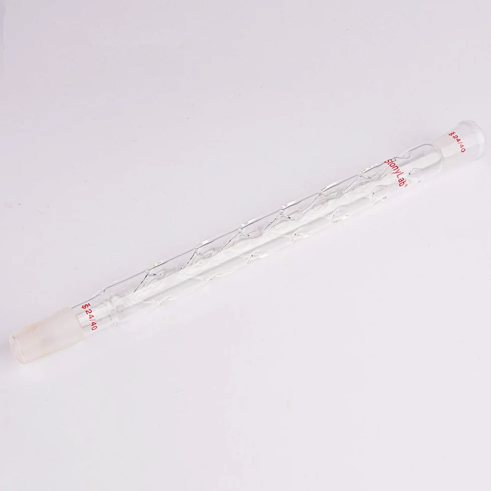 stonylab Columna de Destilación Vigreux, 24/40 300 mm Longitud de Vidrio de Borosilicato Fraccionario Columna de Destilación Columna Vigreux con Sangrías para Laboratorio