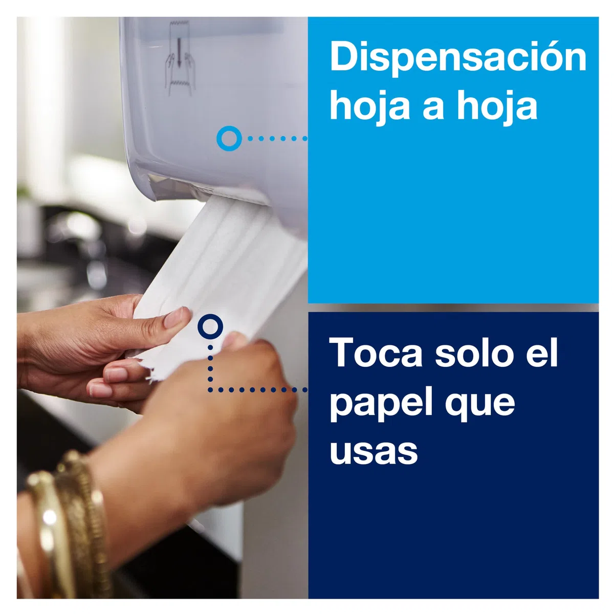 Tork Matic 551000, Dispensador de toallas de papel H1, dispensación única con indicador de nivel de recarga, blanco