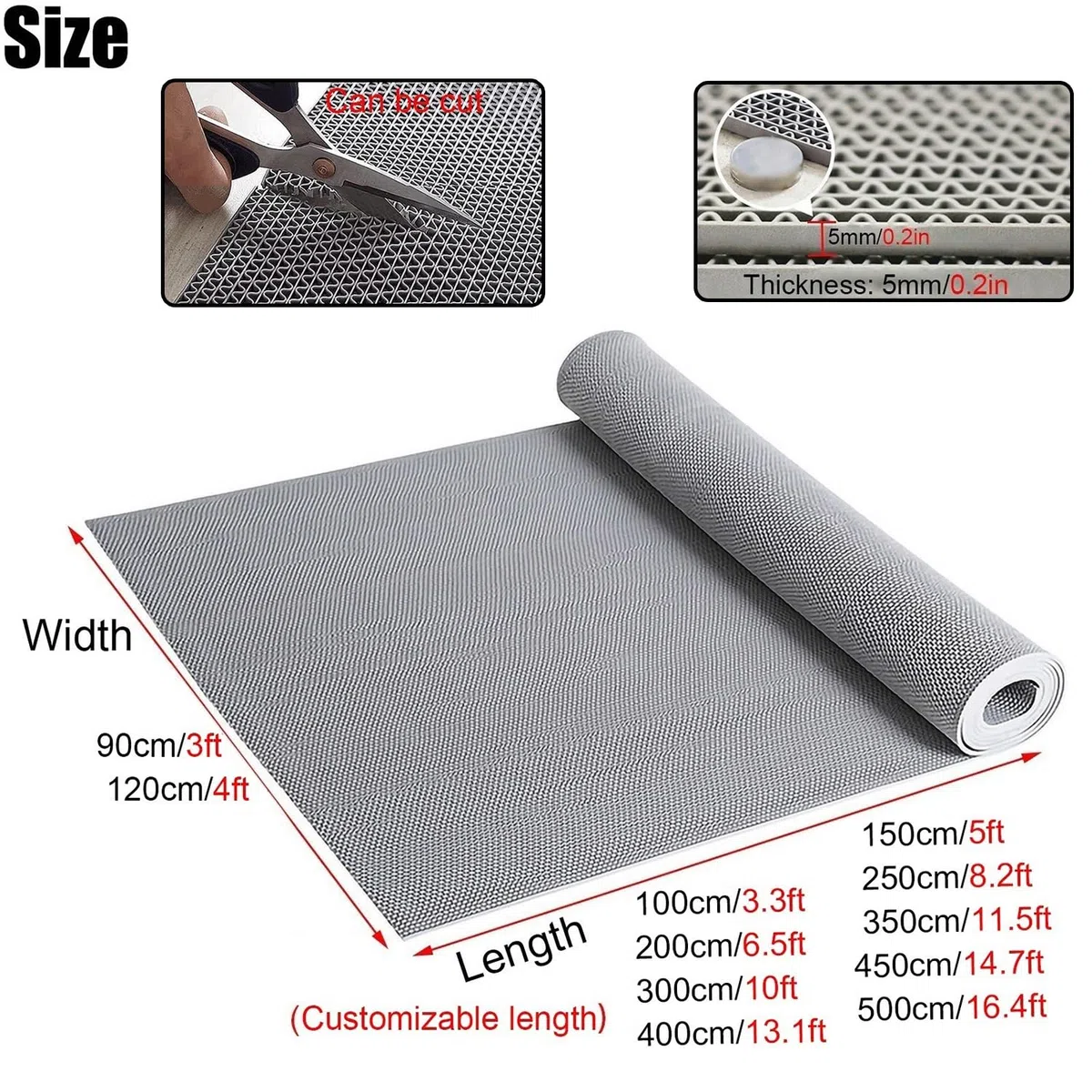 Alfombrilla de drenaje antideslizante impermeable PVC malla rectangular para cocina ducha garaje