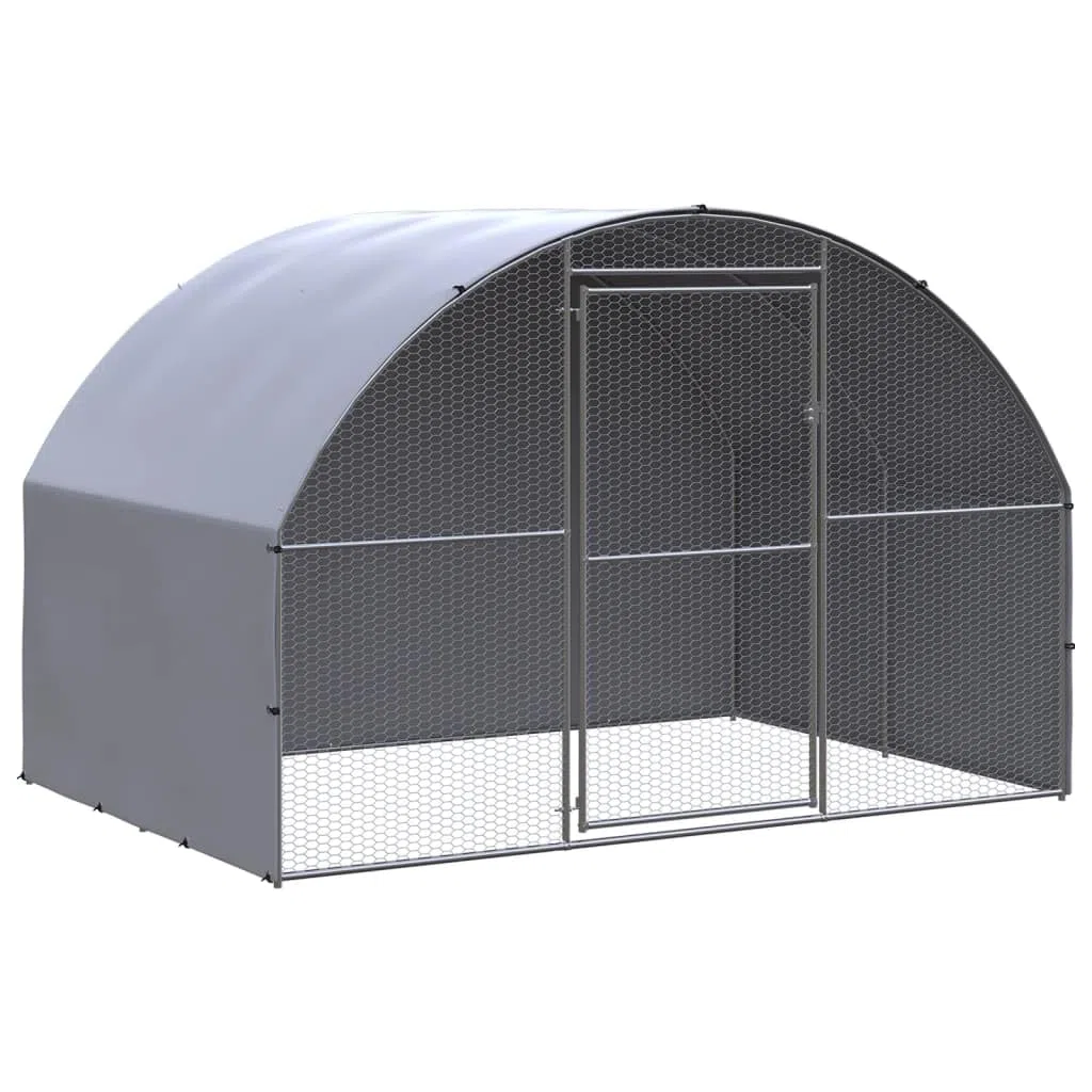 vidaXL Gallinero de Exterior de Acero Galvanizado 3x2x2m Jaula Pollos Gallinas