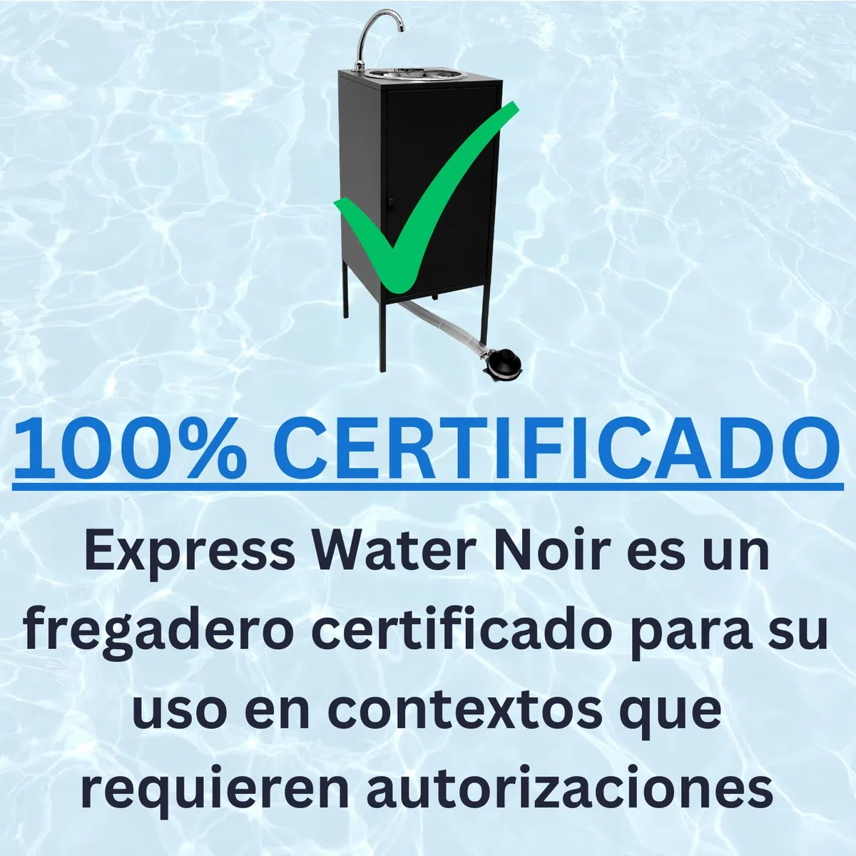 Express Water Noir Plus Fregadero Lavabo Portátil Autónomo Acero Inoxidable Control Pedal Agua Caliente