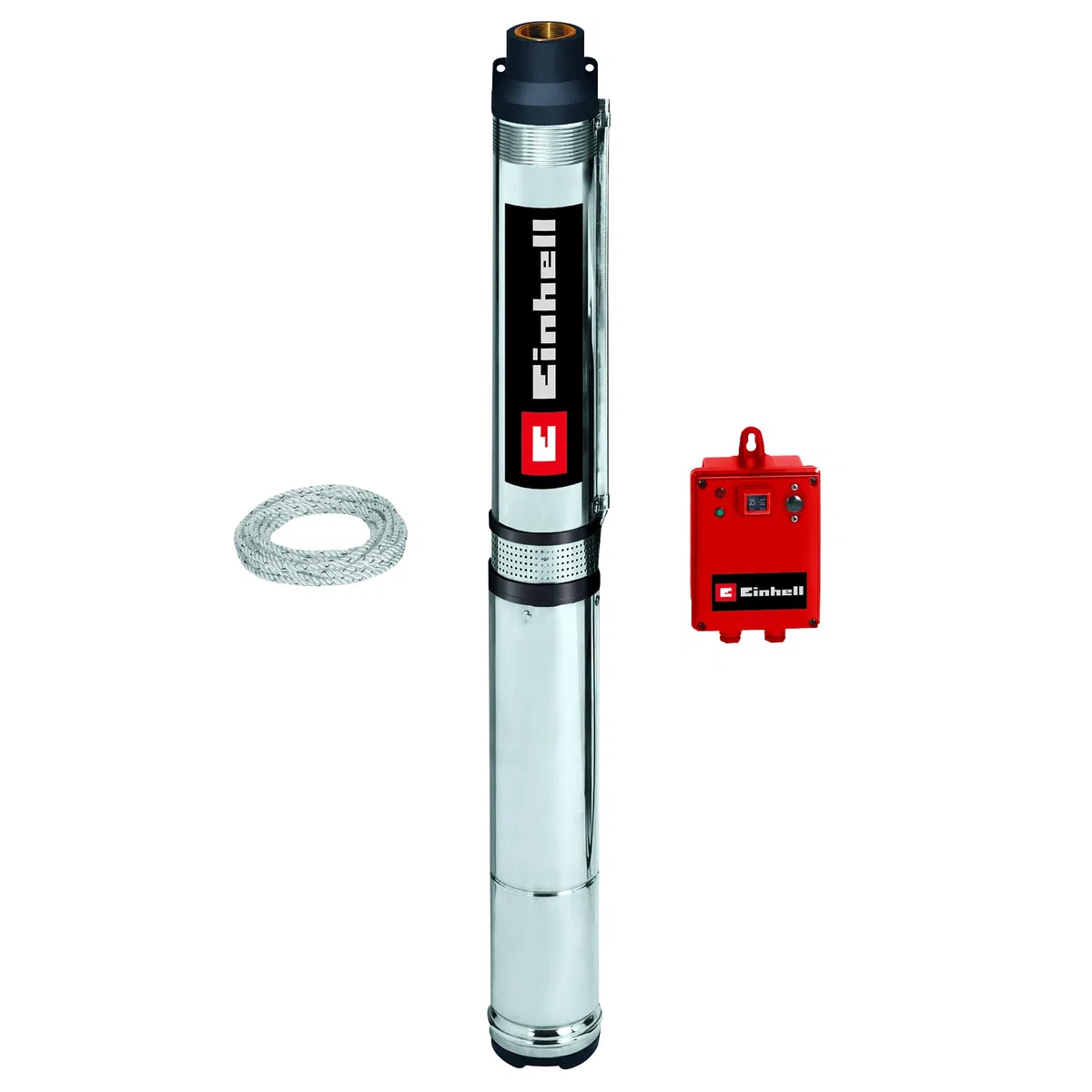 Einhell Bomba de pozo profundo GC-DW 1300 N (1300 W, 5.000 l/h de caudal máximo, 20 m de inmersión máxima, carcasa de acero inoxidable, rejilla de acero inoxidable, incl. 22 m de cable de drenaje)