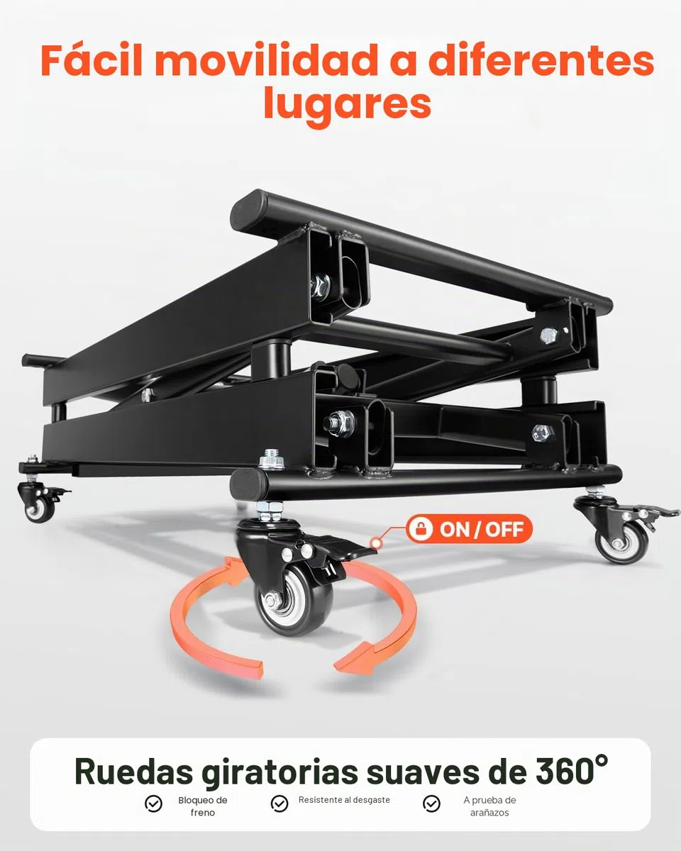VEVOR Mesa Elevadora Eléctrica de Tijera Simple 150 kg 200-710 mm 4 ruedas Negro