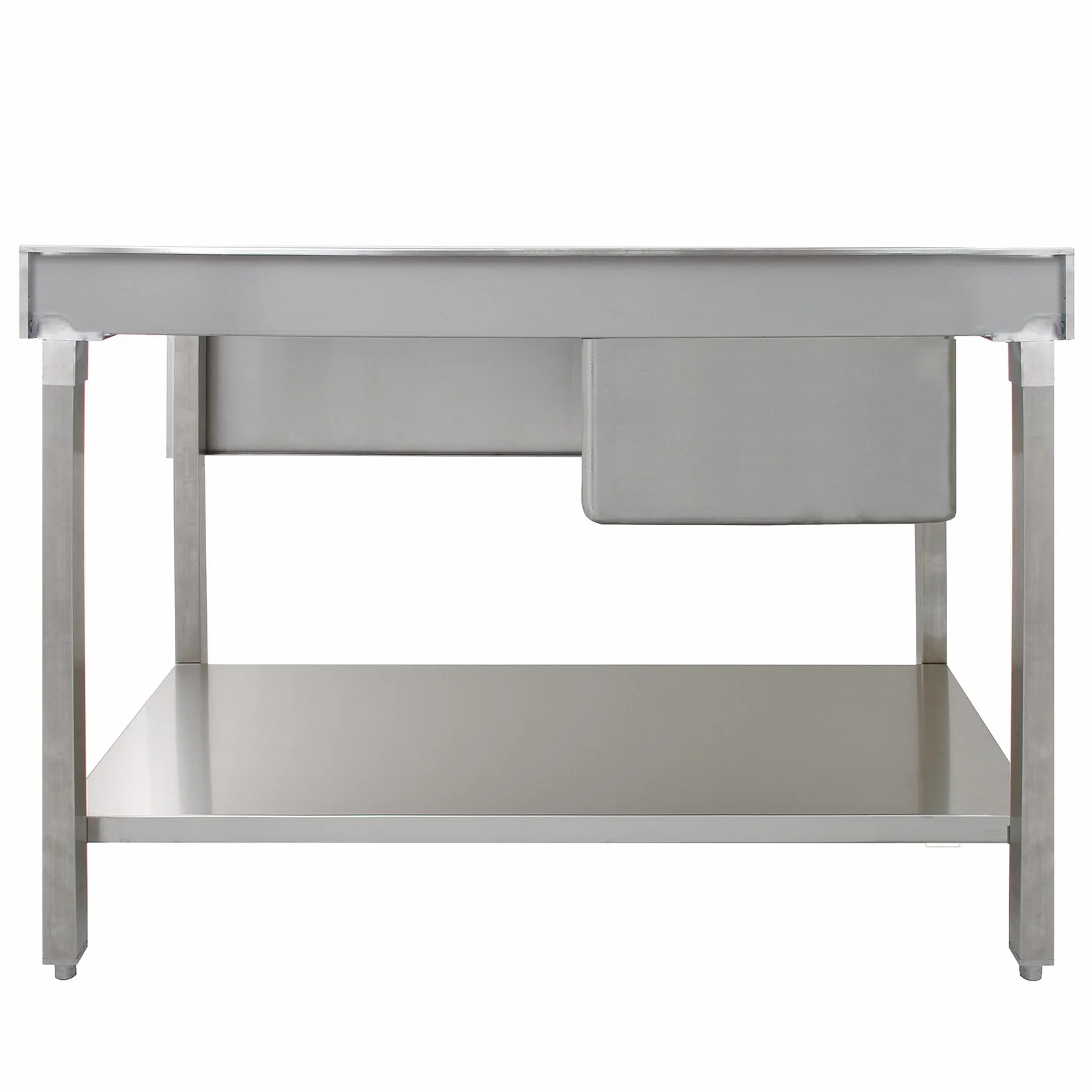 Fregadero de Cocina Acero Inoxidable 1 Seno Izquierda + Escurridor Derecha 120x60x90cm 2 Coladores Desagüe