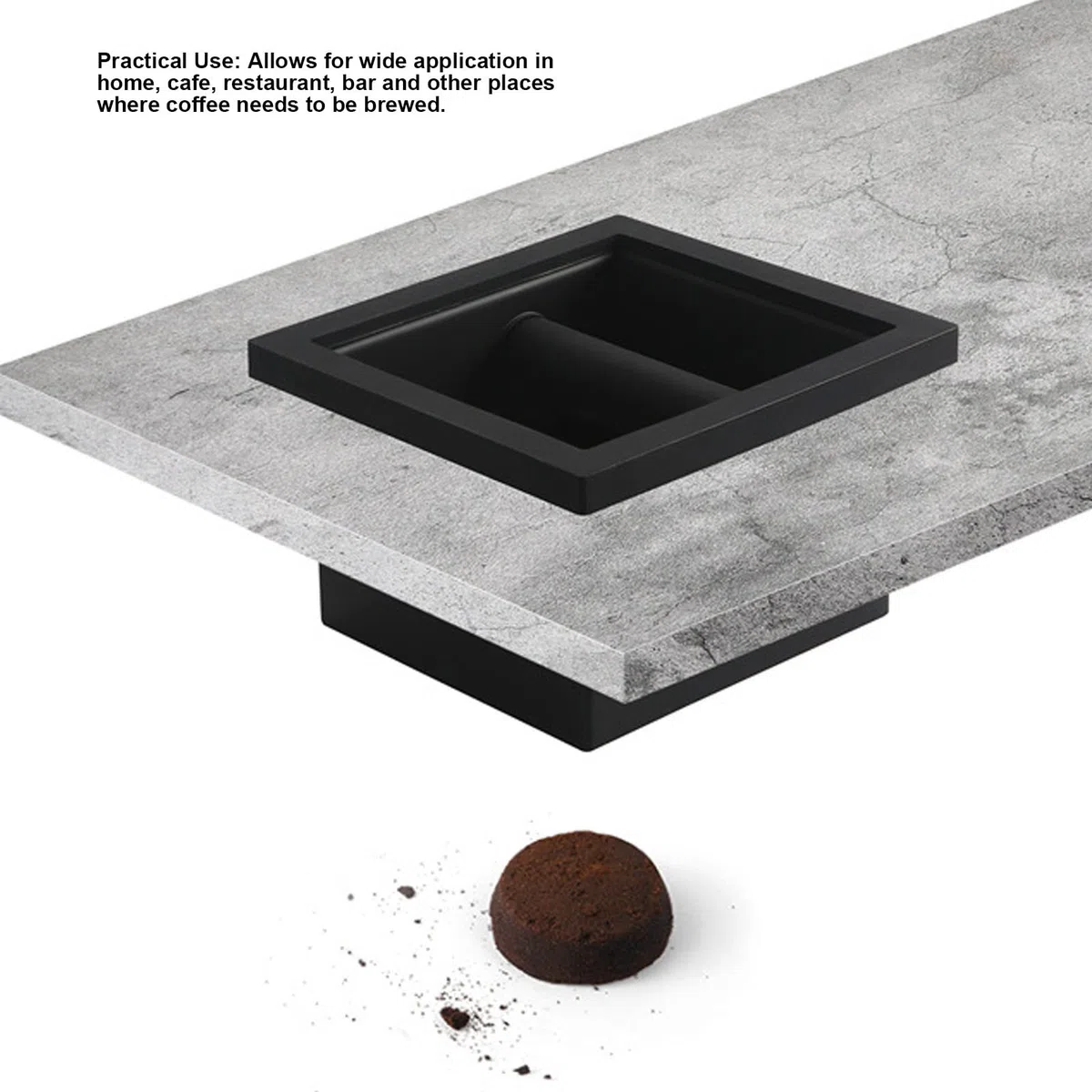 Recipiente Posos Cafe, Contenedor de Desechos de Posos de Acero Inoxidable Bote para Tirar los Posos del Café Café Exprés Golpear Caja Cubo de Basura Espresso para Cafetería/Restaurantes/Bares