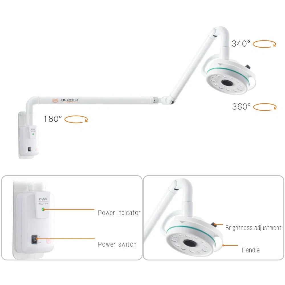 Lámpara de pared cialítica KD-202D-3B 40 000 lux luz blanca