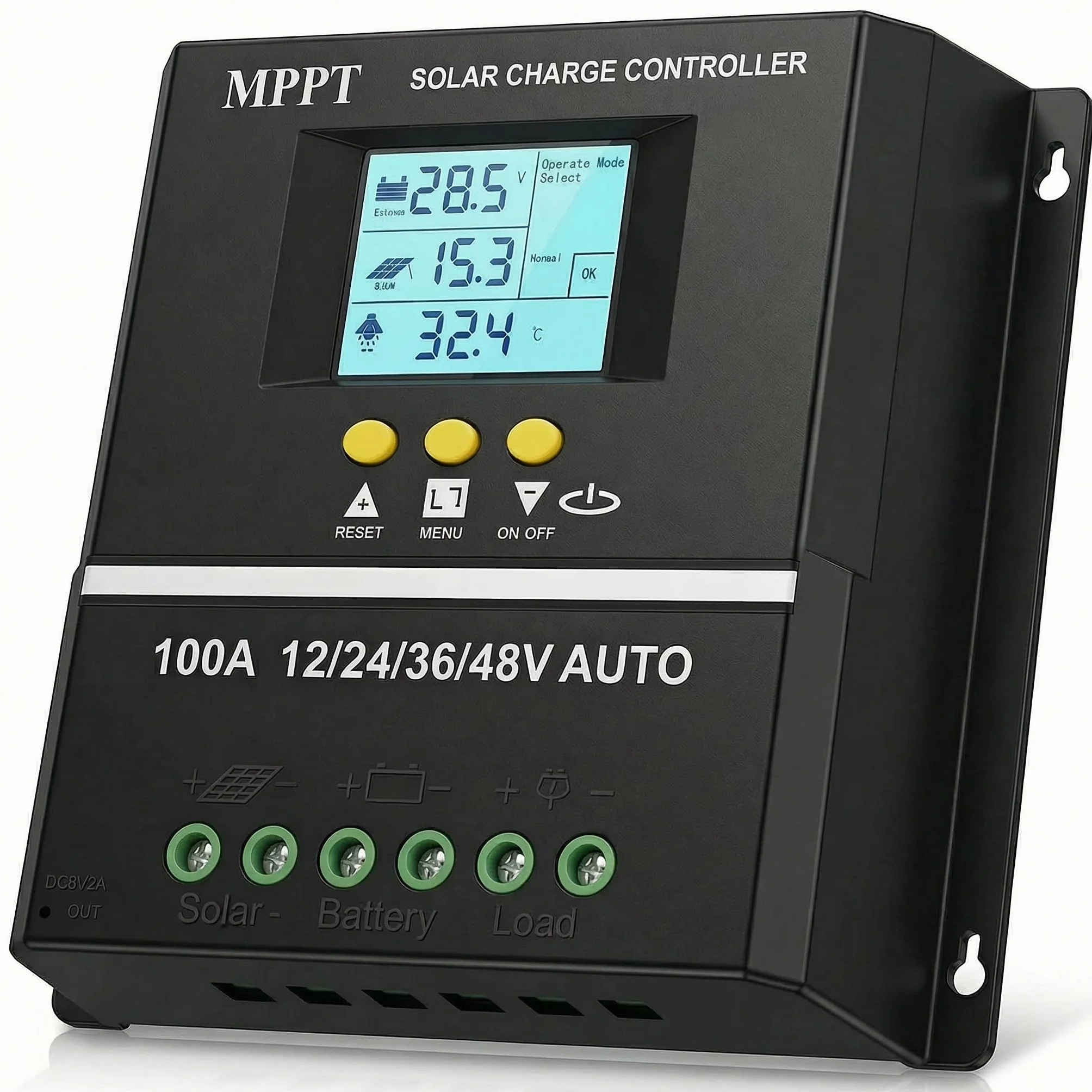 Regulador solar de 100 A, voltaje inteligente, automático, 12 V, 24 V, 48 V, voltaje de entrada, controlador de carga solar, sistema solar