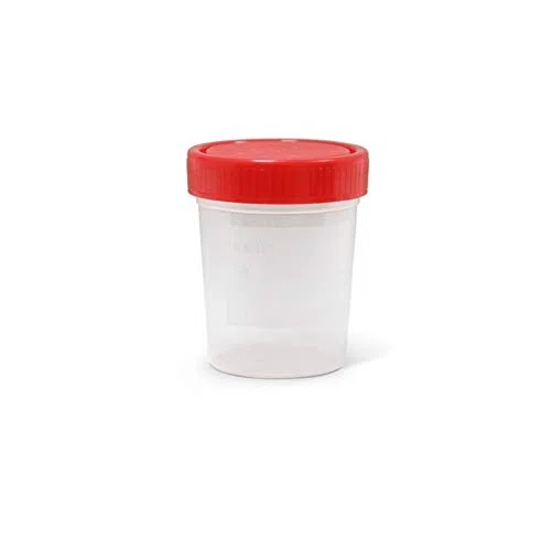 Bote de Recogida para Muestras de Polipropileno Estéril con Tapón Rojo y 100 ml de Capaciad (100 Unidades)