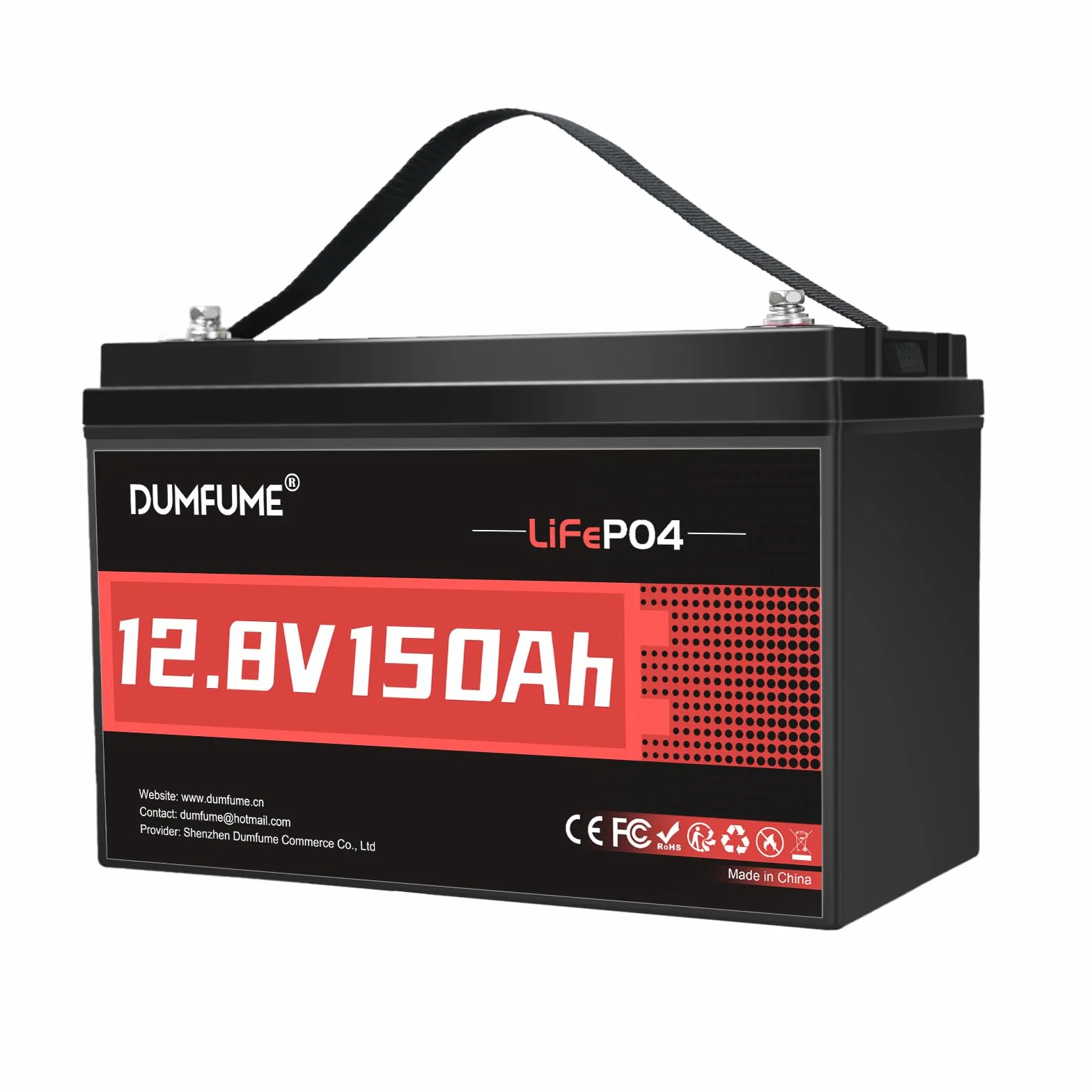 Batería Litio LiFePO4 12V 150Ah 1,92 kWh 6000+ Ciclos BMS 100A para Caravana Placas Solares