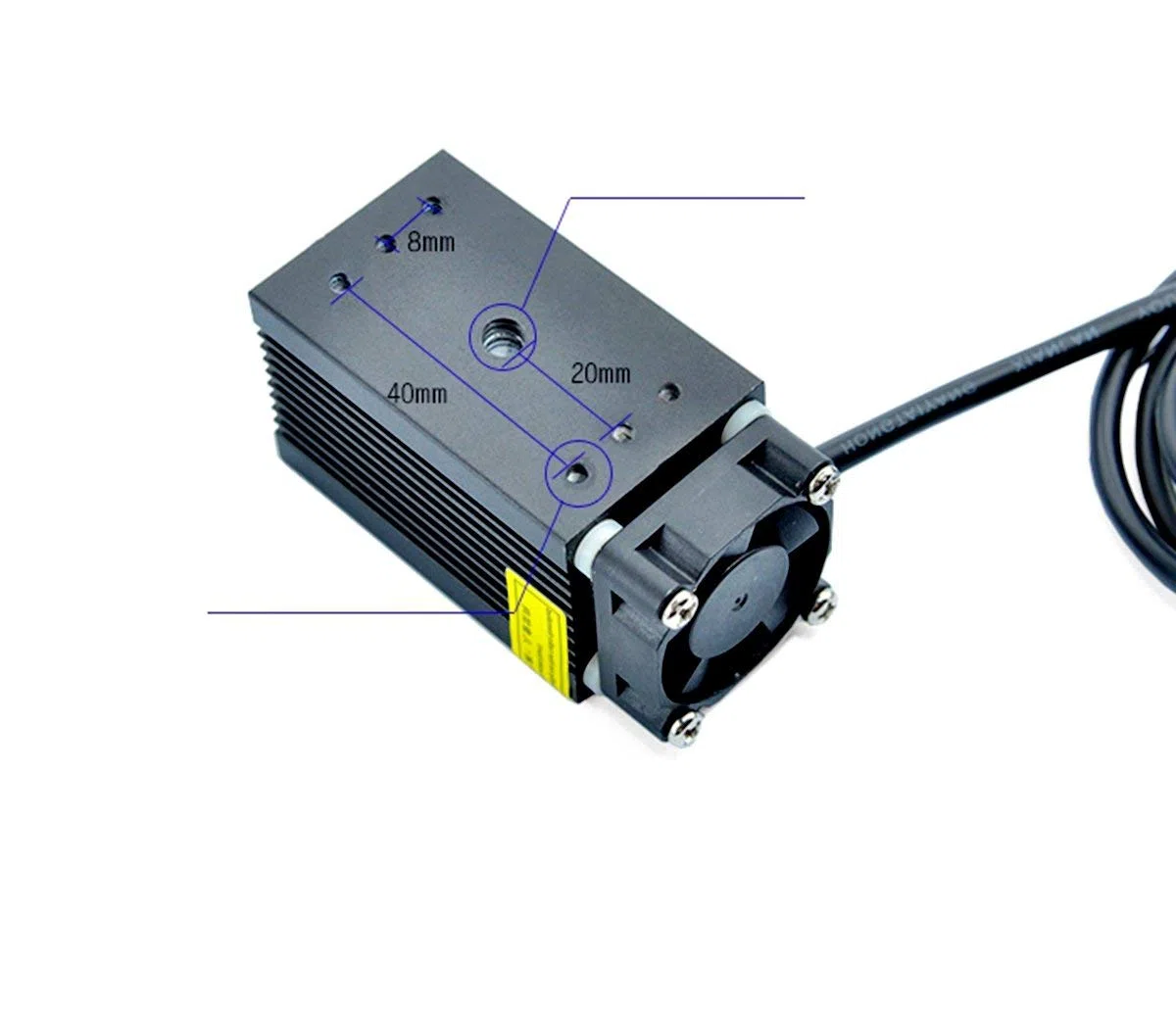 12V de alta potencia 405nm 500mW Focustable Ajustable Violeta Azul Diodo láser Punto Módulo de corte