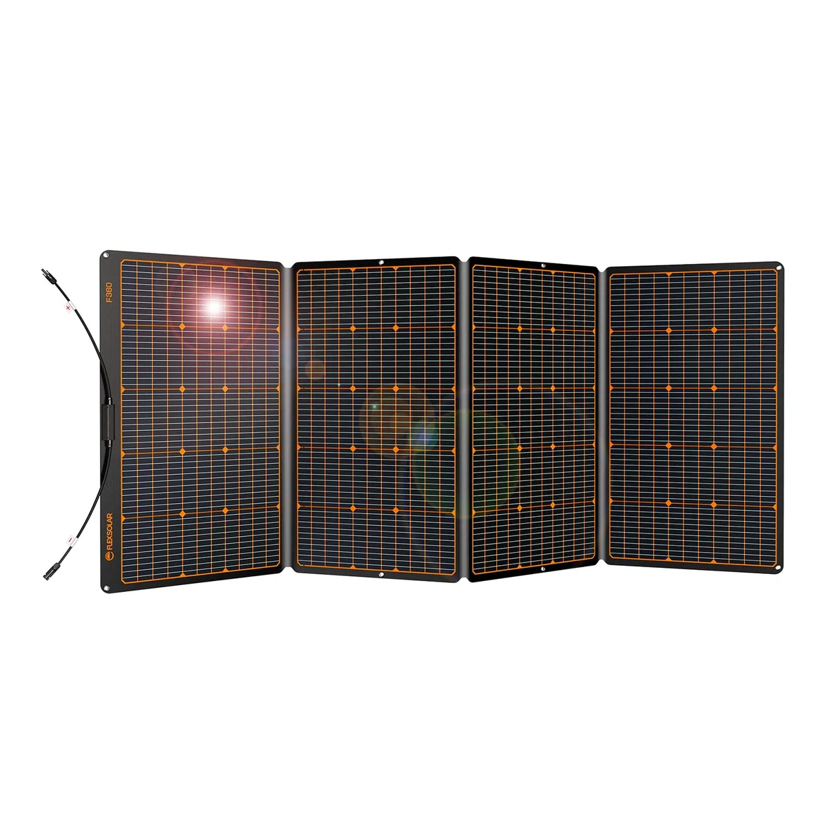 FlexSolar Panel solar plegable 360 W, kit monocristalino ETFE Material Panel Solar para Powerstations IP68 impermeable para camping, jardín, senderismo, pesca