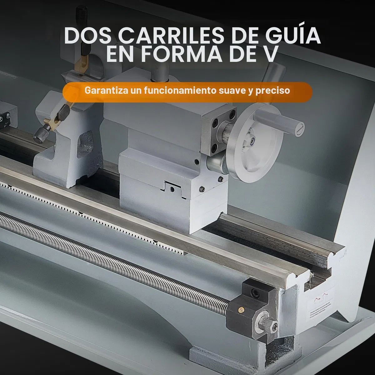 CREWORKS 1100W Mini Torno de Metal de Bancada 220x600mm 9"x24" de Alta Precisión con Portabrocas de 3 Mordazas y Velocidad de Husillo Máx. 3000 RPM Pantalla LCD para Roscado, Torneado, Taladrado