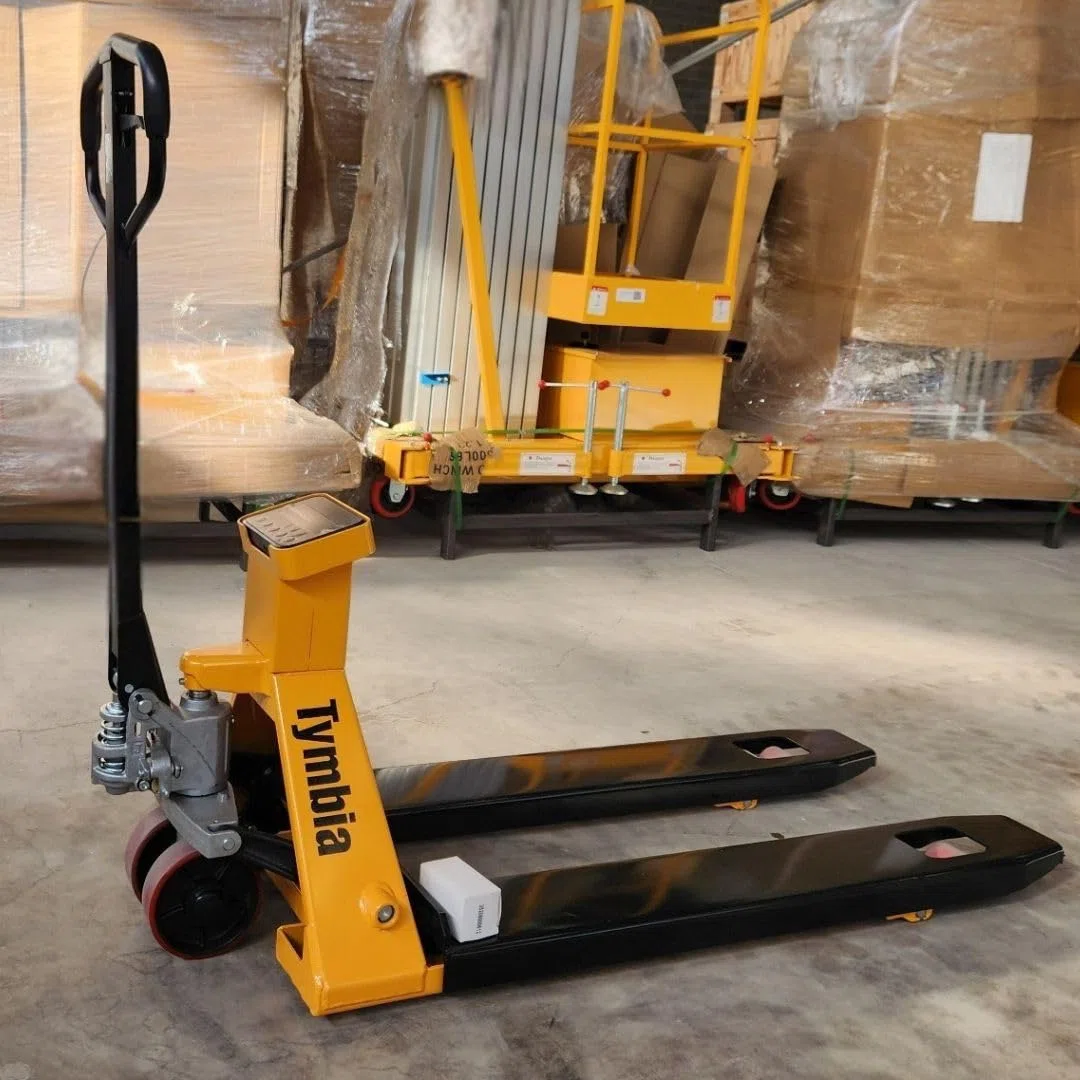 Transpaleta Pesadora 2500kg TYMBIA (sin Impresora) | Horquillas 1150x550mm | División mínima de 0.2-0.5-1.0 kg